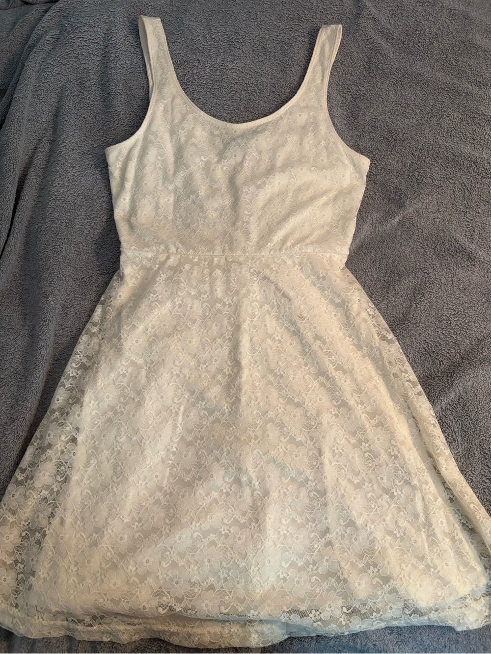 Express White Floral Lace Dress XS/TP Bachelorette Bridal Graduation A-Line